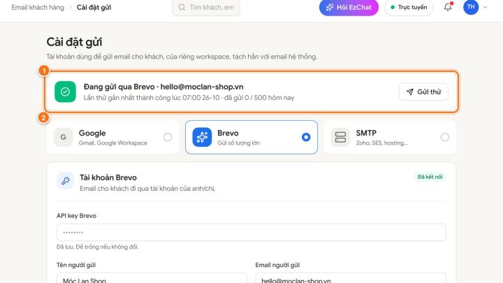 Gửi email tự động và chiến dịch email cho khách hàng